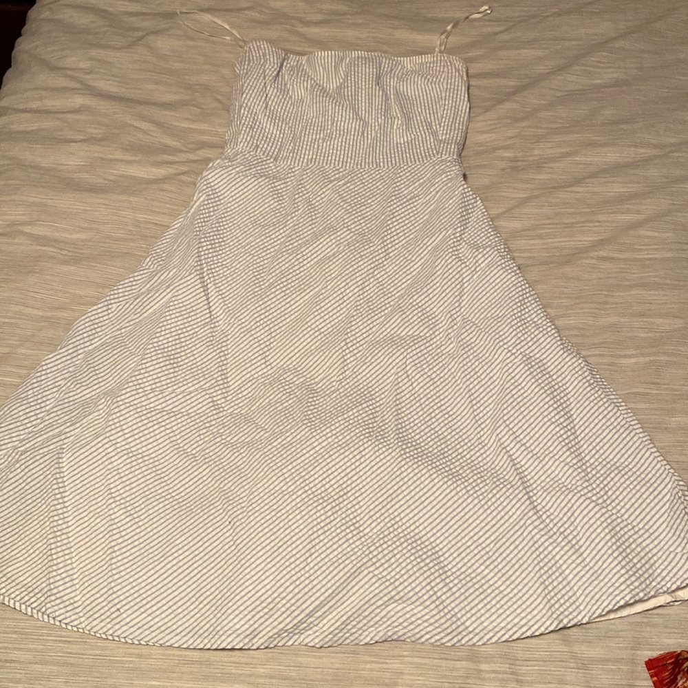 Duck head jeans strapless dress